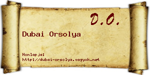 Dubai Orsolya névjegykártya